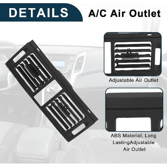 Center Dash A/C Outlet for Mercedes-Benz C300 Durable | Air Vent Panel Black 1 Set