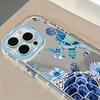 Синий Чехол Для Телефона С Узором Крутой Черепахи Для iPhone 17 16 16e 15 14 13 12 11 Pro Max 8 7 Plus X XS XR SE2 Покрытие Зеркальная Задняя Крышка