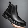 New Trend Chimney Men 'S Boots Leather Fashion Chelsea Shoes Man Boots Black Motorcycle Boots For Man Designer Casual Shoes Mens