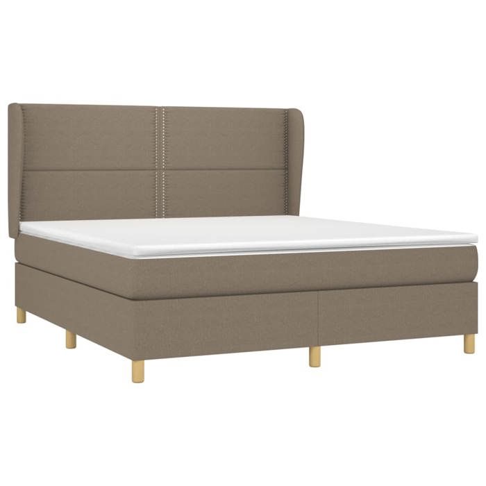 Maison Exclusive - Sommier à lattes de lit avec matelas Taupe 180x200 cm Tissu
