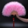 Ancient Style Qipao Feather Folding Fan for Dance and Photography