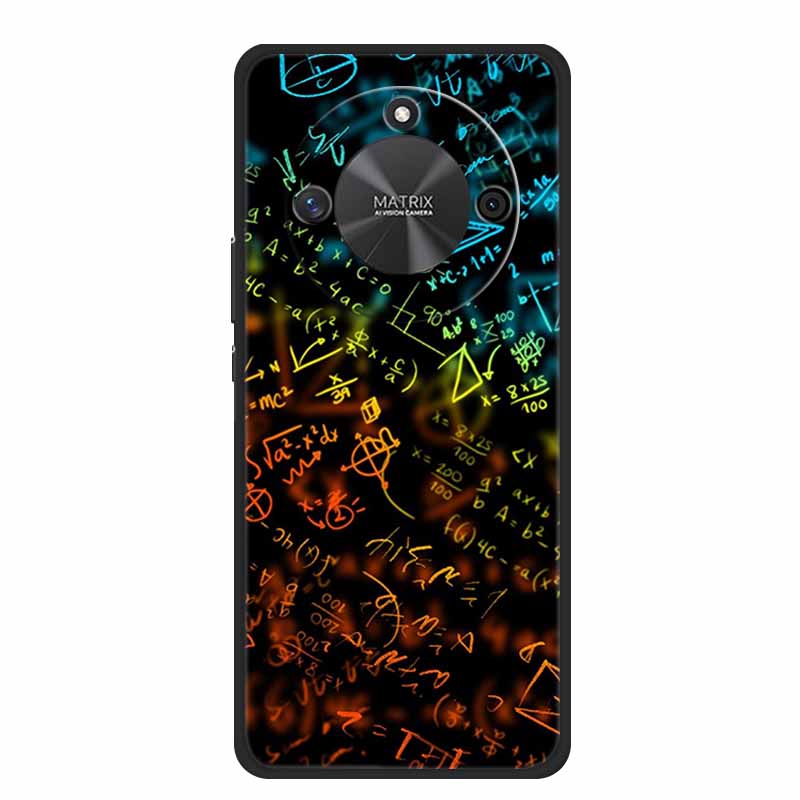 Coque For Honor X9c Smart Case Cute Cartoon Black Silicone Soft Phone Cases For Honor X60 5G Back Cover Case Funda Capas Shell