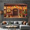 Background fabric  Mexican style  polyester background fabric  suitable for living room decoration and bedroom decoration