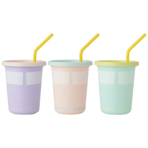 Skater Tumbler with Straw 3 Pieces 320ml Snoopy Pop Color Made In Japan SIH3ST-A