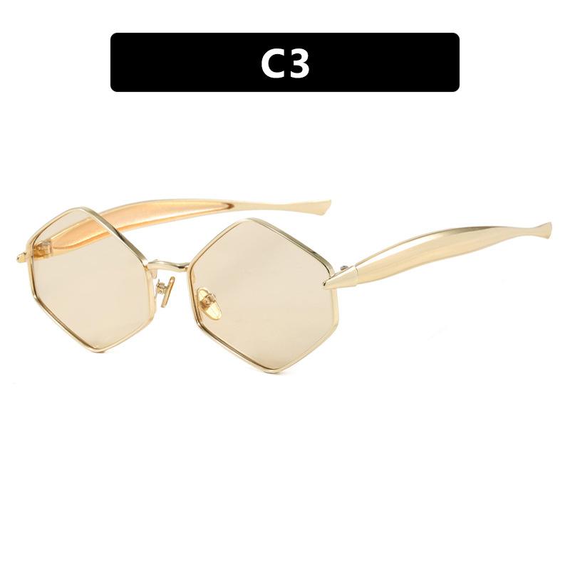 Модные солнцезащитные очки неправильной формы в виде ромба, ретро, металлические, для защиты от солнца, высококлассные очки вогнутой формы, линзы с защитой от УФ-лучей UV400, очки