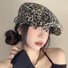 American Retro Hat Female Spice Girl Leopard Print Forward Hat Autumn Thin Niche Design Sense Fashion Duck Tongue Beret