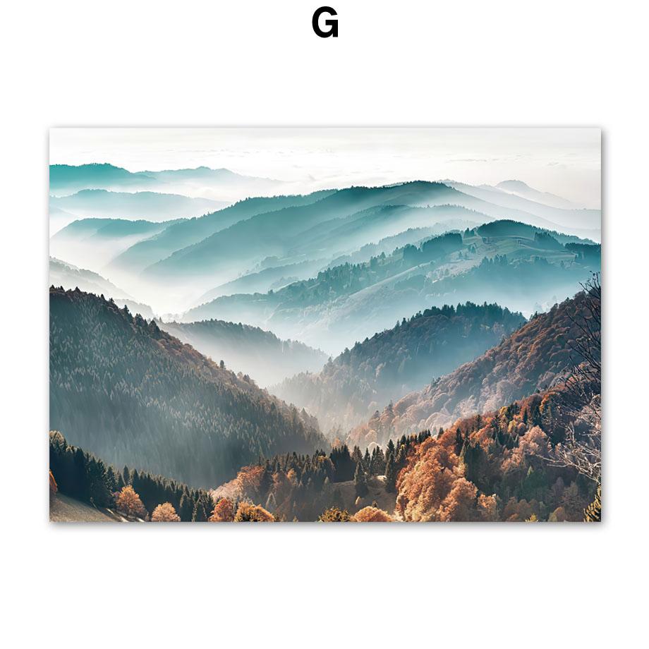 Настенная картина на холсте, зеленое озеро, лес, снежная гора, плакаты на скандинавскую тему и принты, настенные панно для гостиной, украшения дома