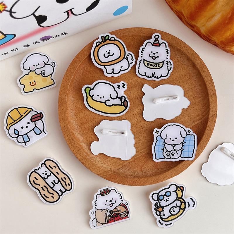 Cartoon Animal Brooch Acrylic High-Quality Versatile Fashionable Pin Clothes Collar Lapel Pin Backpacks Metal Badges Jewelry