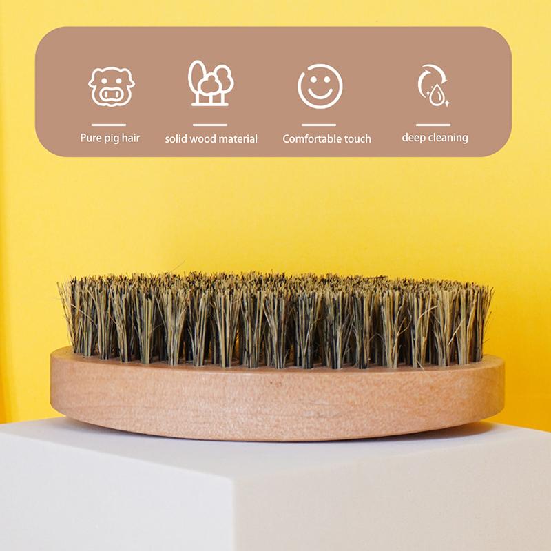 Натуральная щетина кабана щетка для бороды для мужчин деревянный массаж лица, который творит чудеса для расчесывания бороды и усов