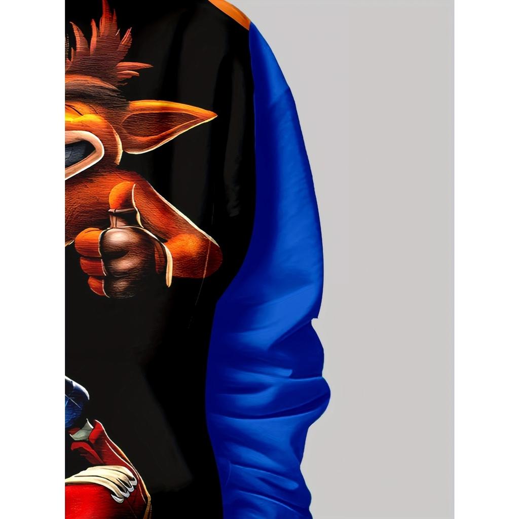 Модная повседневная толстовка с 3D-принтом для мальчиков - весенне-осенняя зимняя толстовка с длинным рукавом, трендовая и стильная