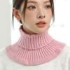 В рубчик Водолазка Ложный воротник Однотонный Обёртывания Шерстяной шарф Ретро Вязаный Нагрудник Девочка