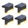 1/4PCS Solar LED Deck Lights Waterproof Outdoor Step Fence Lighting for Patio Yard Stairs Automatic Dusk-to-Dawn L-Shaped Design