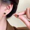 Geometric Round Tiger Eye Stone Zircon Earrings for Women Retro Light Luxury Niche High End Exquisite Earrings Jewelry Gifts