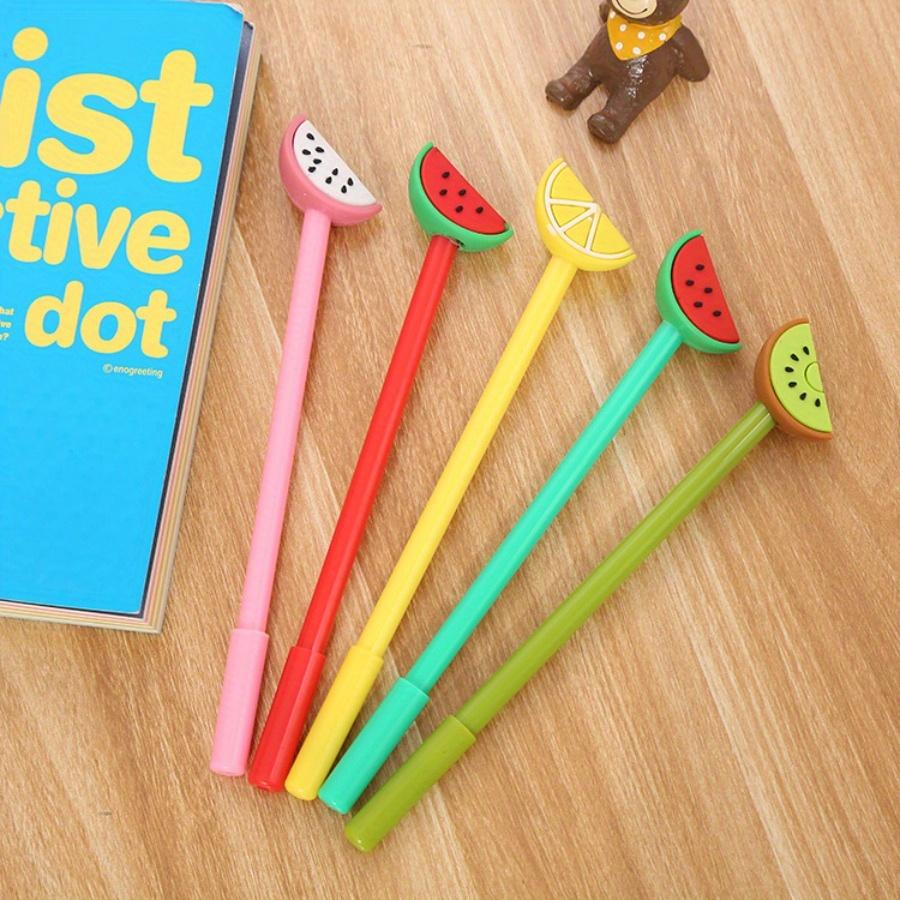 School Season 10pcs 0.5mm Cute Fruit Shape Gel Pen Creative Pen Cartoon Small Fresh Learning Stationery Water-based Signature Pen