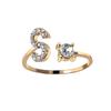 Fashion Initials A-Z Letter Ring Women Classic Gold Color Silver Color Opening Finger Ring For Girl Party Jewelry Gift Wholesale