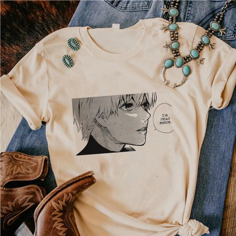 Футболки «Токийский гуль» женские уличные дизайнерские футболки с комиксами для девочек манга комиксы графическая одежда