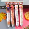 4pcs 0.5mm Cartoon Bear 10-color Ballpoint Pen Cute Stationery Writing Tool Color Press Ten-color Ballpoint Pen