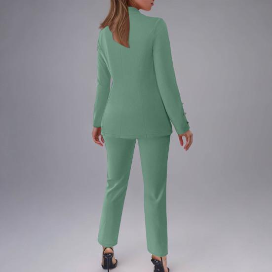 Женский брючный костюм, двубортный блейзер, комплект из 2 предметов, деловой наряд, женский офисный рабочий жакет и брюки