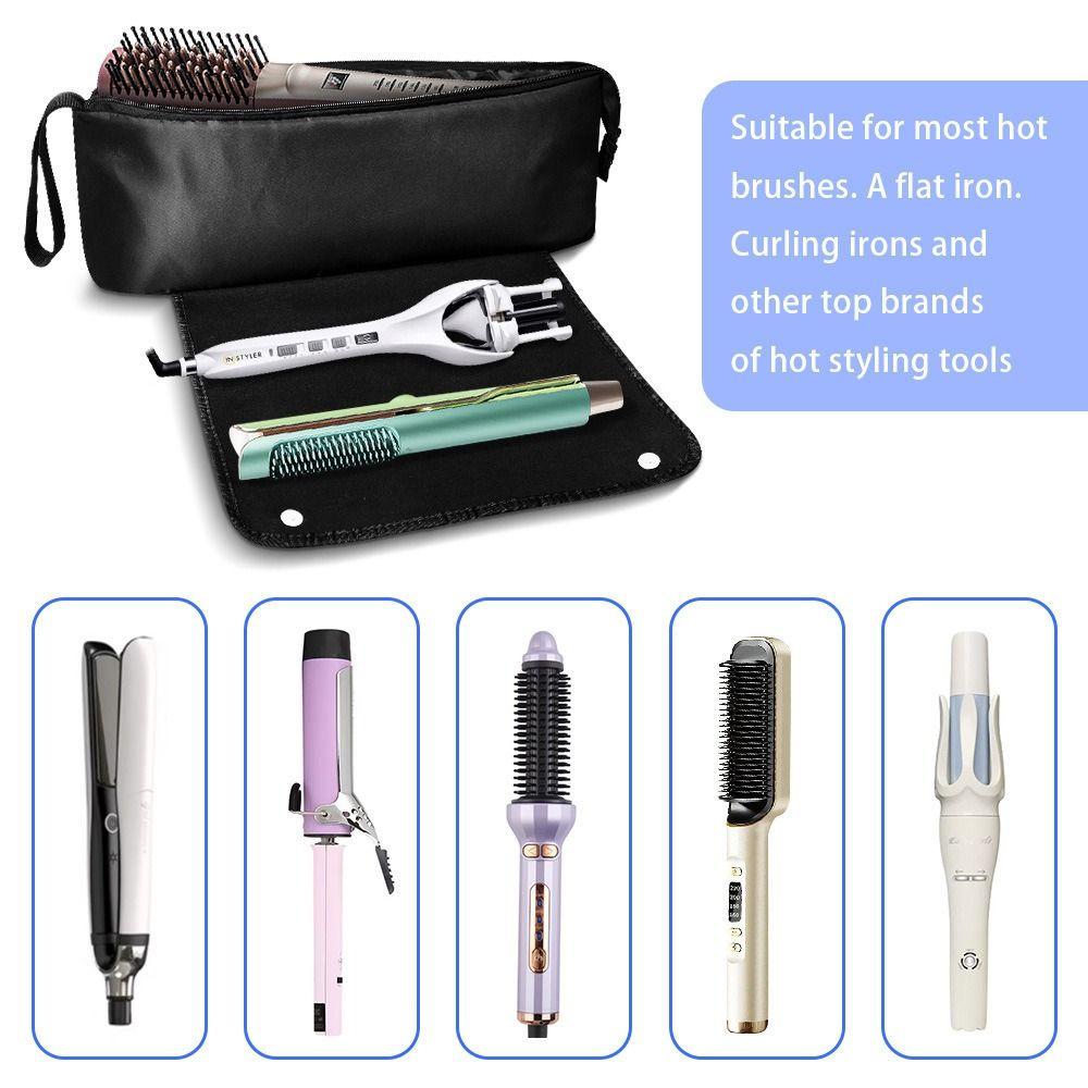 Soft Hair Dryer Storage Bag Foldable Curling Iron Organizer Curling Iron Carrying Case Travel Use