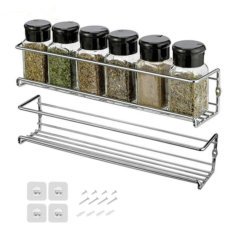 2/4PCS Hanging Kitchen Shelf Spice Shelf Wall-Mounted Kitchen Cupboard Doors