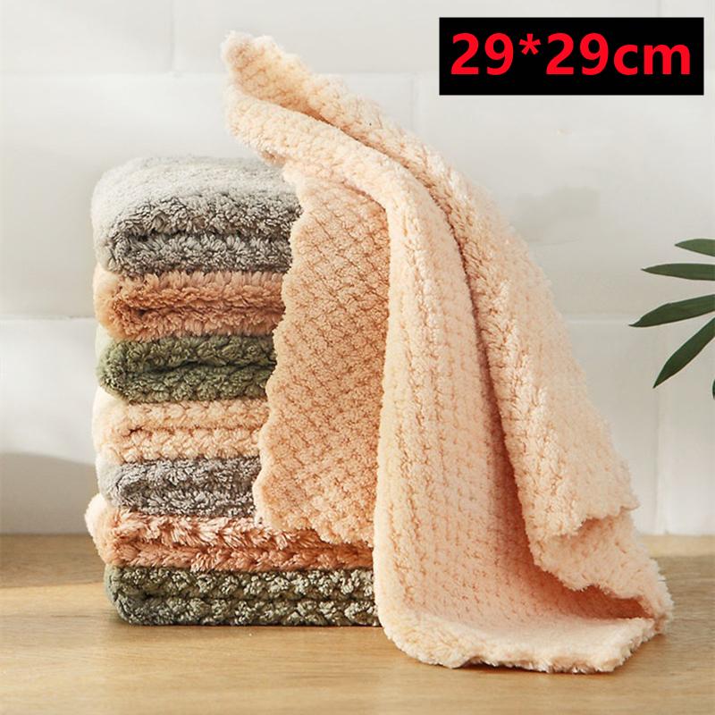 New 10PCS Microfiber DishCloth Non-stick Oil Absorbent Towel for Kitchen Multifunction Household Bathroom Towels Kitchen 2023