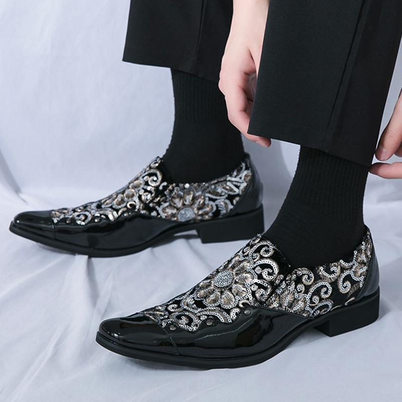 Новые мужские лоферы с острым носком, с заклепками, пайетками, смешанные, мужские туфли для платья, повседневные мокасины, обувь для вечеринок, вождения, балетки, обувь Zapatos Hombre