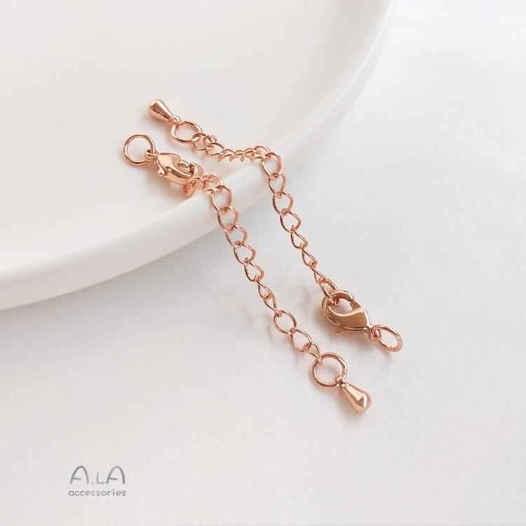 Удлинитель золотой цепочки 18 карат: Браслет/Ожерелье с сохранением цвета в белом, розовом или настоящем золоте - Аксессуар для изготовления украшений своими руками