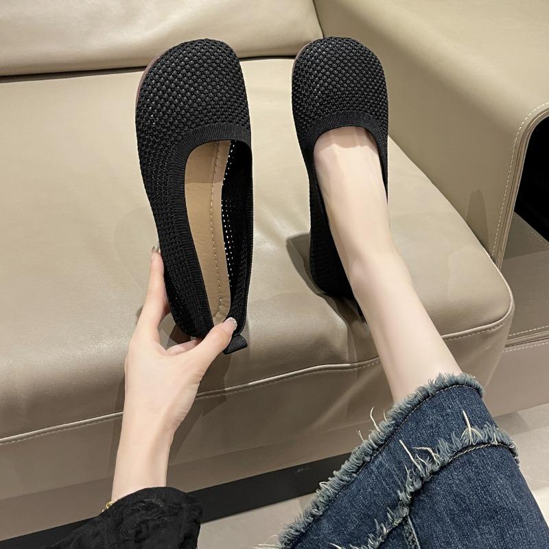 Размер 42, женские лоферы в полоску на плоской подошве, осенняя повседневная обувь, босоножки на плоской подошве с нескользящей подошвой, кроссовки с квадратным носком