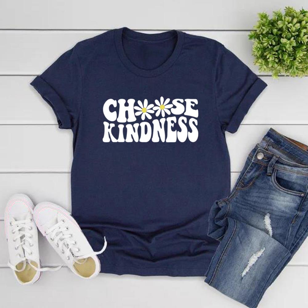 Футболка для учителя Футболка Choose Kindness Подарок для учителя Футболка с ромашкой Футболка для возвращения в школу Женская футболка с коротким рукавом Будь добр Топы