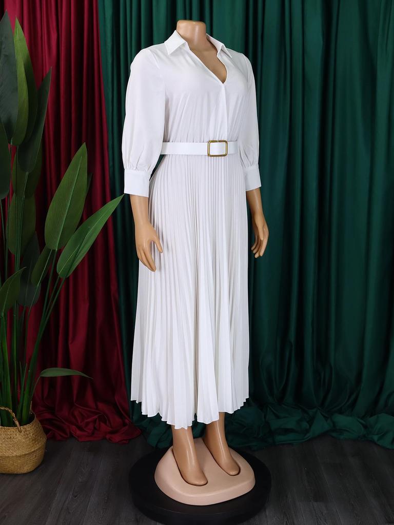 Women's Fashion Solid Color Plus Size Dress