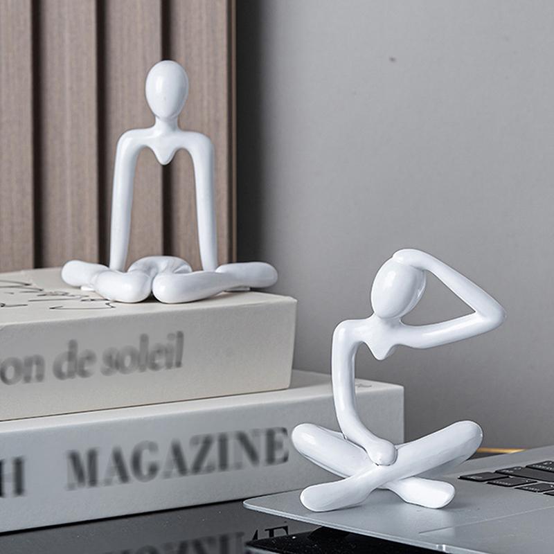Статуэтка мыслителя, абстрактная статуэтка йоги, пластиковая ручная работа, скульптура, домашний декор, украшения для офиса и рабочего стола