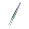 Пинцеты для ресниц из нержавеющей стали, плотно смыкающиеся, изогнутые пинцеты для наращивания ресниц, зеленый фиолетовый градиент