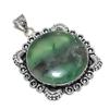 Подарочный кулон из стерлингового серебра 925 пробы с натуральным зеленым флюоритом 2,17 дюйма b9m83