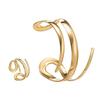 Smooth Bracelet and Ring Set Exaggerated Open Bangle Jewelry  for Party, Daily Wear