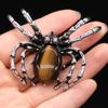 Women Brooch Natural Stone Spider-Shaped Pendant For Jewelry Making DIY Necklace Bracelet Clothes Shirts Accessory