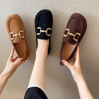 Однопедальные туфли-лоферы на плоской подошве, матовые шапочки, женские туфли с мягкой подошвой и нескользящей поверхностью, весна 2025, новые универсальные