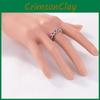 Elegant Ruby Right Hand Ring With Silver Eternal Bridal Wedding Band