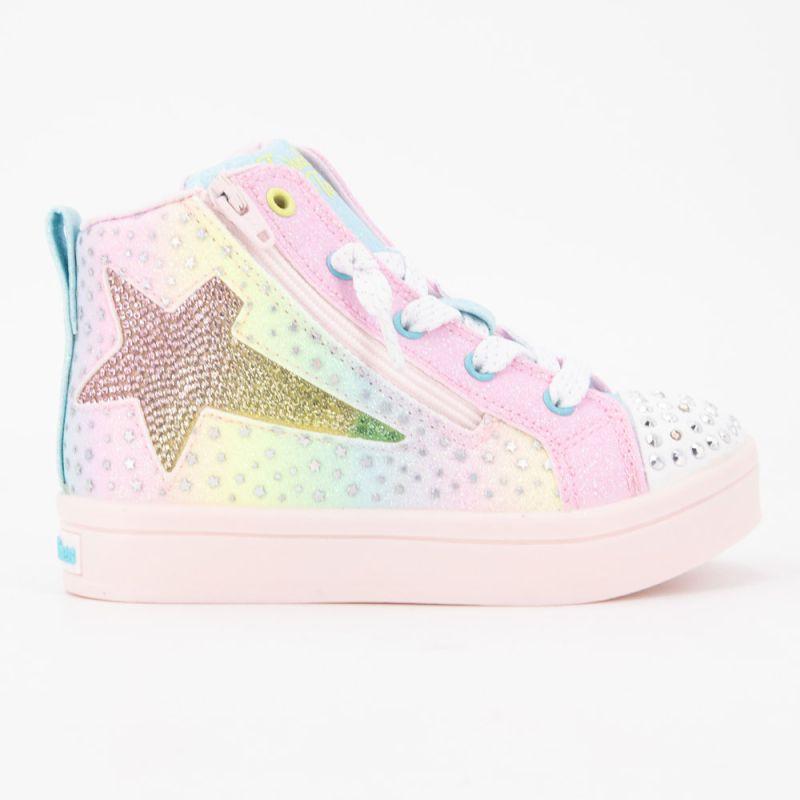 SKECHERS Children's Rainbow Sequin and Rhinestone Sneakers with Zip