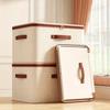 1pcs Cotton Linen Storage Box with Lid Clothes Toys Organizer for Home Bedroom Durable Fabric Storage Container