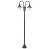 VidaXL Garden Floor Lamp E27 220cm Aluminium 2 Lanterns Dark Green
