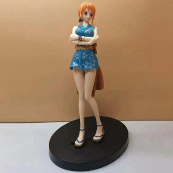 Anime Figure Realistic Shape Lovely Miniature Figurine One Piece Nami Action Figure Car Decor