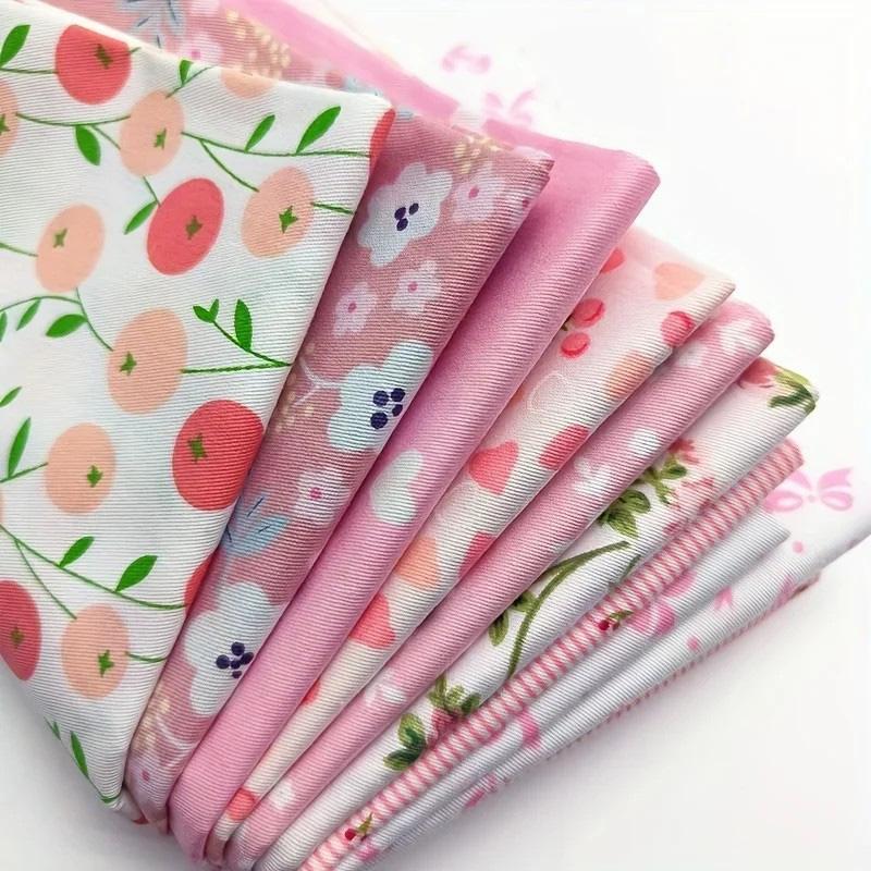 8pcs For Patchwork Sewing 25X20cm Pink Floral DIY Cotton Fabric Bundle Clothing Crafts Sewing Supplies 50*40cm