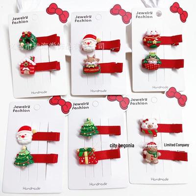 Рождественский набор заколок для волос и повязок на голову: Рога, Снеговик, Аксессуары для вечеринки Санта-Клауса