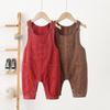 Korean Style Corduroy Velvet Baby Overalls - Winter 2025 Collection for Ages 0-3, with Hidden Snaps