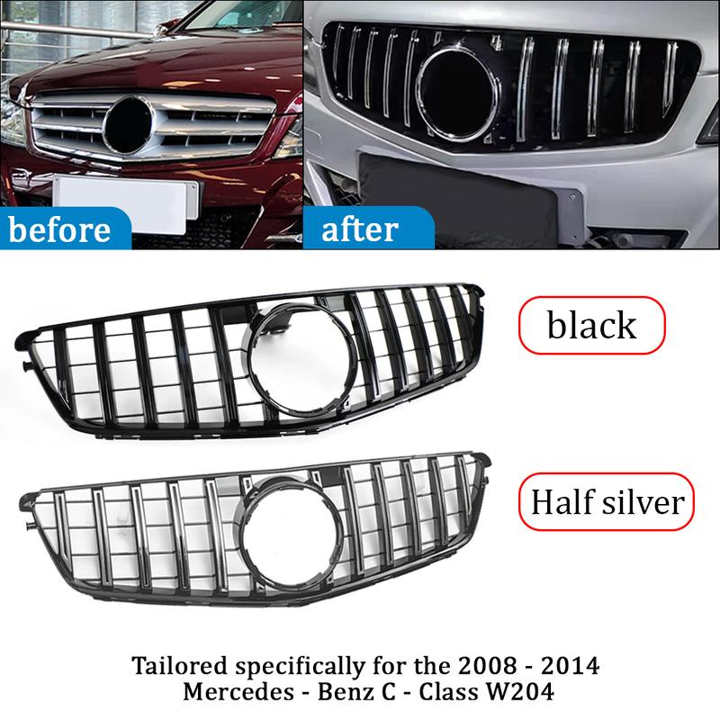 For 2008-2014 Mercedes-Benz C-Class W204 Mid-Grid Front Bumper Air Inlet Gt Mid-Grid Grille, Auto Parts