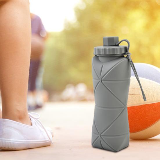 Складная бутылка для воды 600 мл, герметичная многоразовая портативная складная бутылка для воды, для кемпинга, езды на велосипеде, тренажерный зал, фитнес, спорт, путешествия, питьевая чашка