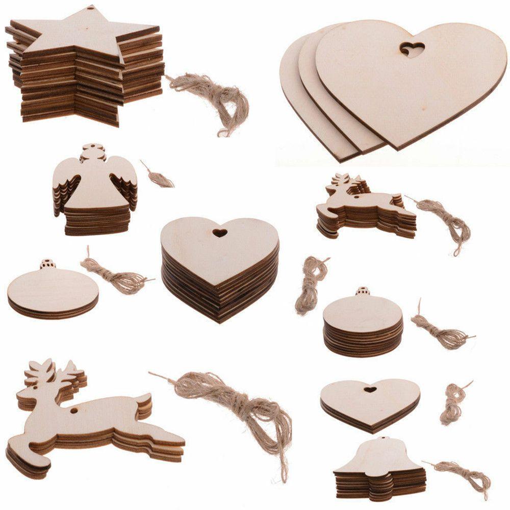 Pendant Decorations DIY Craft Christmas Decor Wood Hanging Tree Ornaments Snowman Snowflake Elk