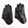 Faux Leather Woman Lady Solid Color Five Finger Mitten Half Palm Gloves Women Mitts Leather Gloves