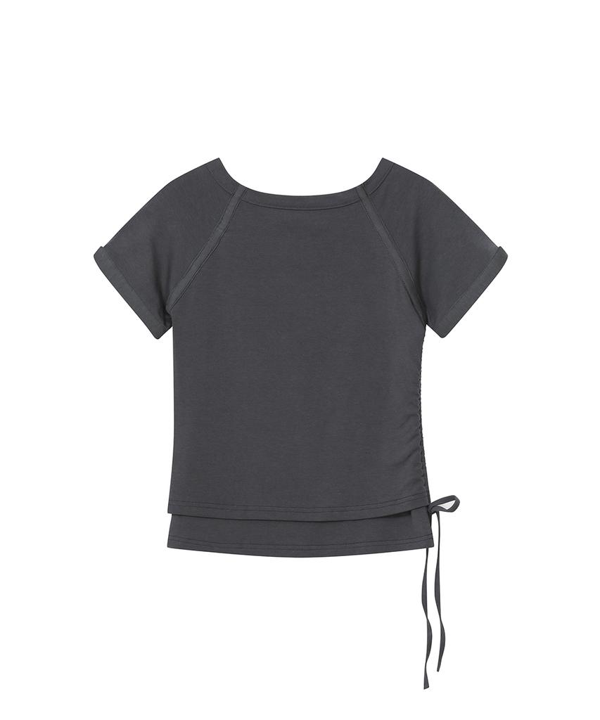 MISEKI SEOUL [Miseki Seoul X Yeomim] Snap Shirring Shortsleeve Charcoal