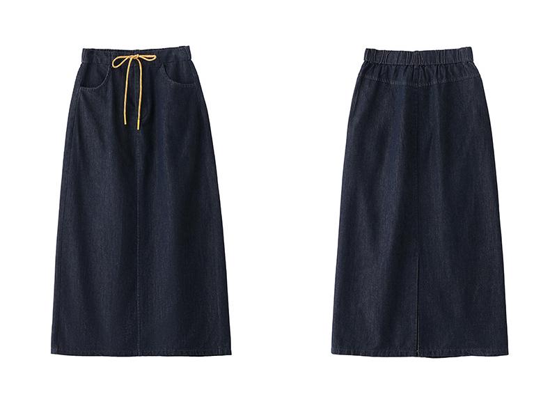 Весенняя мода 2025 Джинсовая куртка и юбка средней длины с шалью - Набор из трех предметов (CY8115)